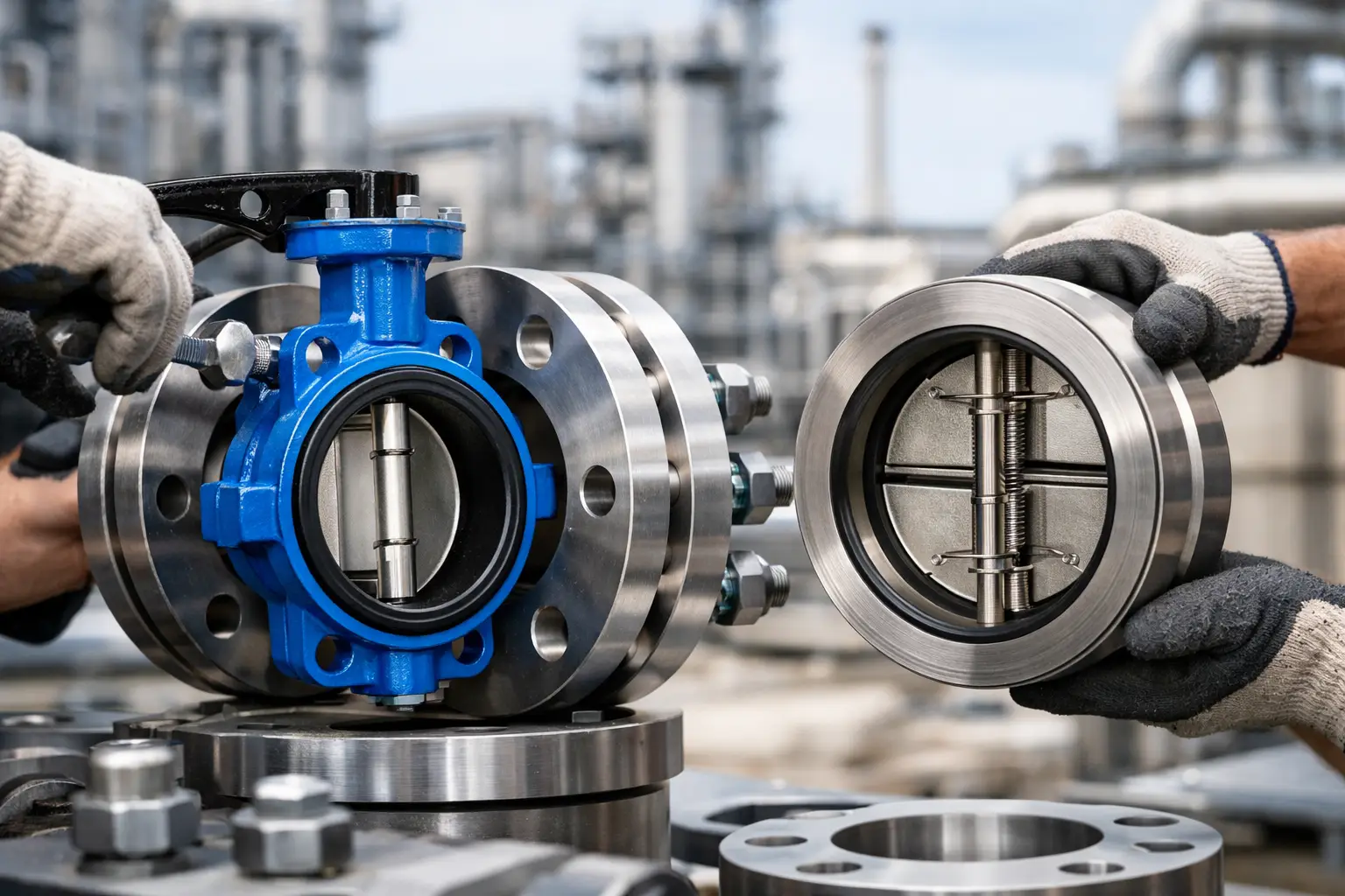 Guia de montagem entre flanges industriais
