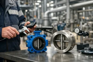 Inspeção dimensional de válvulas industriais